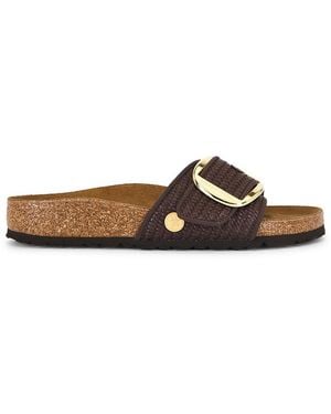 Birkenstock Madrid Big Buckle Raffia Sandal - Brown