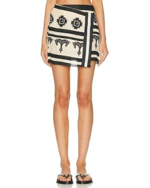 Johanna Ortiz Linen Roots Wrap Skirt - Black