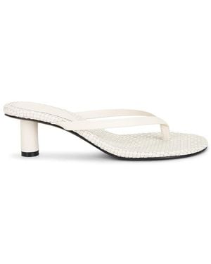 St. Agni Woven Thong Heeled Sandal - White