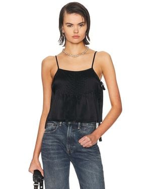R13 Square Neck Ties Cami Top - Blue