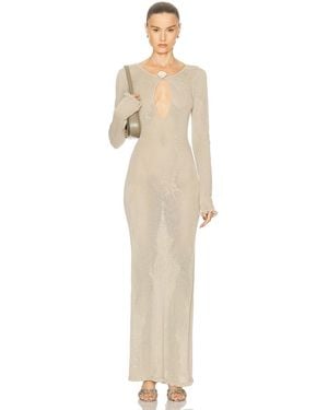 Mirror Palais Rose Pointelle Knit Dress - Natural