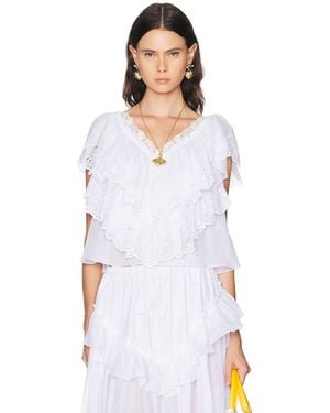 Chloé Frill Crop Blouse - White