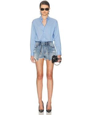 Alexander Wang Prestyled Button Down Skort Romper - Blue