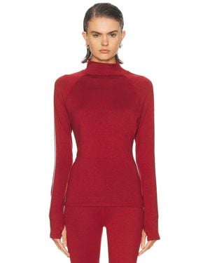 Varley Always Warm Mock Neck Base Layer Top - Red