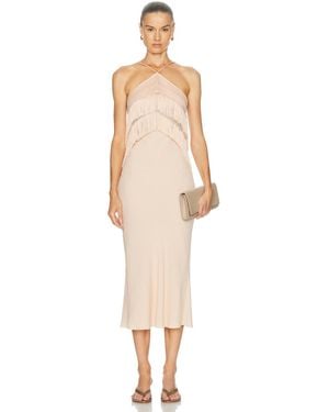 ANDAMANE Reina Halter Fringed Dress - White