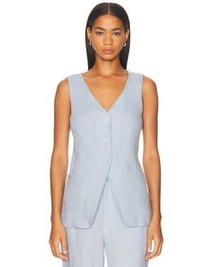 Enza Costa Linen Tunic Vest - Blue