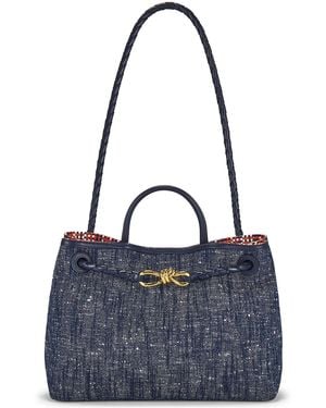 Bottega Veneta Medium Andiamo Denim Bag - Blue