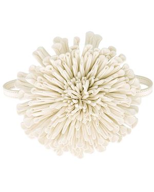 Alaïa Leather Flower Necklace - White