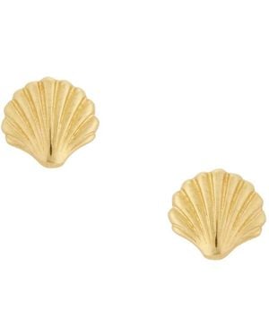 STONE AND STRAND Scallop Shell Earrings - Multicolor