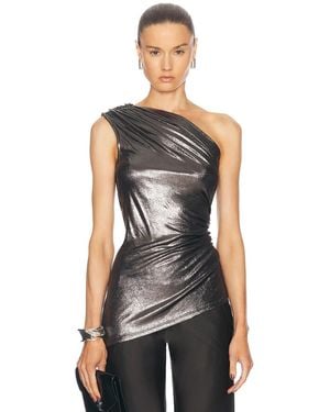 Atlein Ruched Asymetric Top - Black