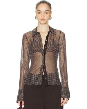 Monse All Over Crystals Shirt - Brown