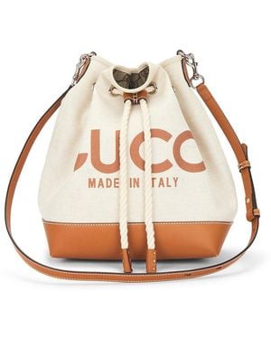 Gucci Logo Bucket Bag - White