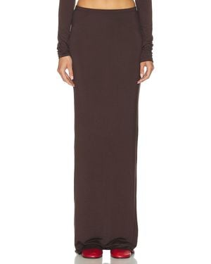 ÉTERNE Maxi Soft Jersey Skirt - Brown