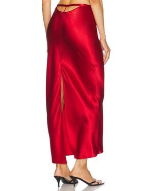 Fleur du Mal Rose Valentine Midi Skirt - Red
