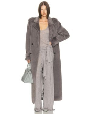 Helsa Faux Fur Long Trench - Multicolor