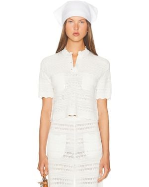 Helsa Kaitltn Scalloped Top - White