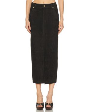 DARKPARK Erika Leather Suede Skirt - Black