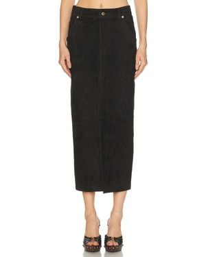 DARKPARK Erika Leather Suede Skirt - Black