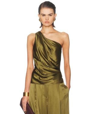 The Sei For Fwrd Draped One Shoulder Top - Green