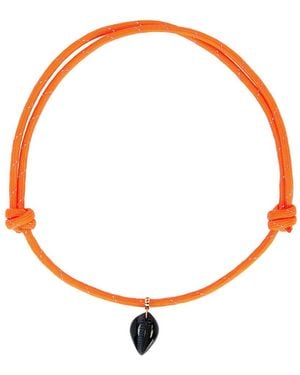 Dezso by Sara Beltran Classic Carved Cowry Shark Fin Enamel Surf Cord Necklace - White
