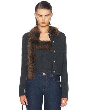 Marc Jacobs Faux Fur Lined Cardigan - Black