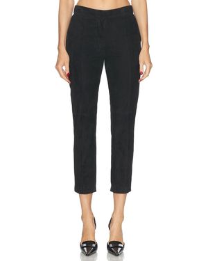 Alex Perry Cropped Suede Pant - Black
