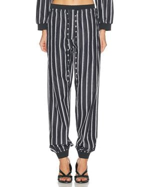 The Attico Striped Poplin Pant - Black