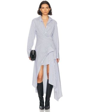 Monse Cascade Shirt Dress - Gray