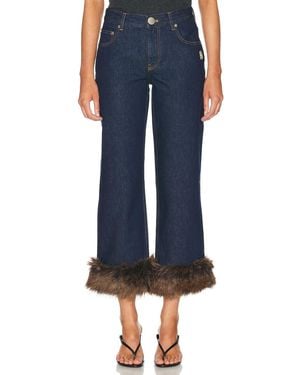 Marc Jacobs Faux Fur Cropped Jean - Blue