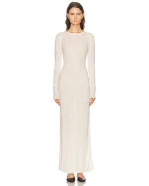 Skims Sheer Cashmere Long Sleeve Maxi Dress - White