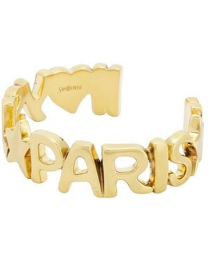 Saint Laurent Ysl Paris Cuff Bracelet - Metallic