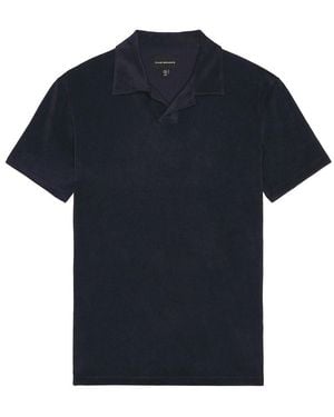 Club Monaco Loop Terry Johnny Collar Polo - Blue