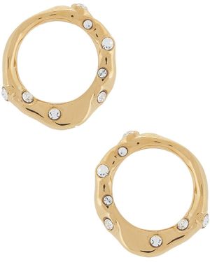 Dries Van Noten Handmade Organic Surface Earrings - Metallic