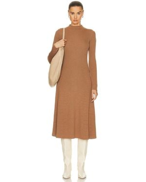Moncler Long Sleeve Midi Dress - Brown
