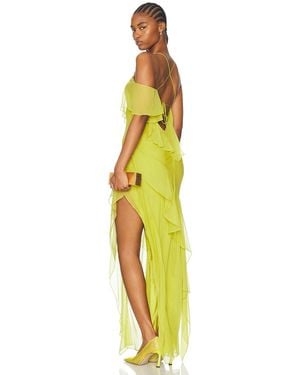 The Sei Ruffle Bias Gown - Metallic