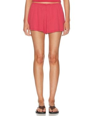 DONNI. The Pointelle Tap Short - Red