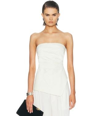 The Sei Long Strapless Top - White