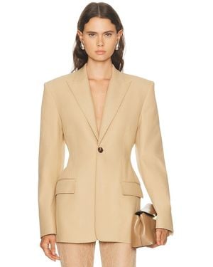 Wardrobe NYC Drill Contour Blazer - Natural