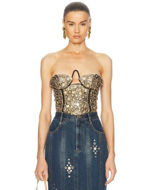 Area Crystal Bustier Top - Blue