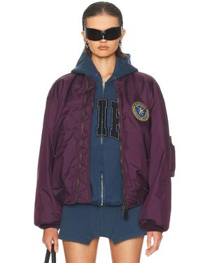 Balenciaga Large Fit Bomber Jacket - Purple