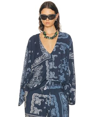 The Attico Paisley Blouse - Blue