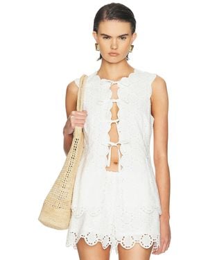 Simon Miller Delilah Eyelet Tie Top - White