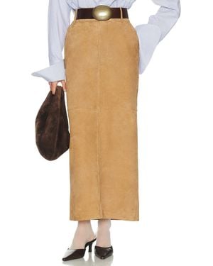 Helsa Suede Column Skirt - Multicolor