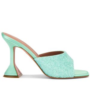 AMINA MUADDI Lupita Crystal Dust 95 Slipper - Green