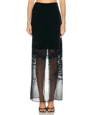 GRACE LING Glitch Tailored Maxi Skirt - Black