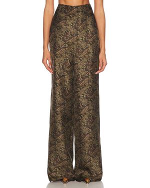 Saint Laurent Wide Leg Pant - Brown