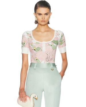 Chloé Swan Printed Top - White