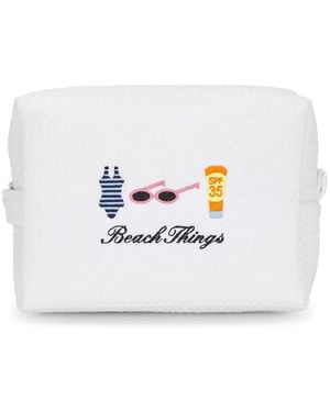 Abode Beach Things Waffle Pouch - White