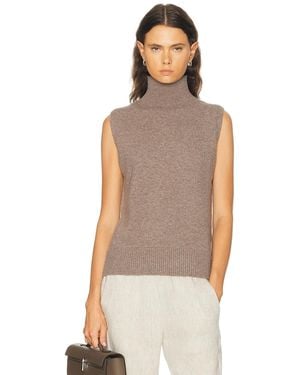 Brandon Maxwell Bruno Sleeveless High Neck Vest - Brown