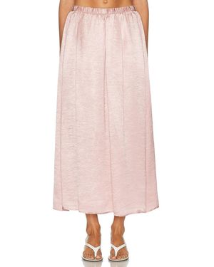 Enza Costa Textured Satin Celeste Skirt - Pink